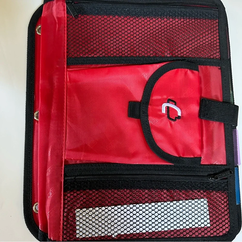NWT CASE IT RED 5-Tab Binder Accessory, 5 color tabbed, 6 pocket expanding file